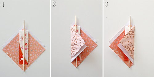 ダイソー100円の千代紙で作る着物風お箸袋とリボンの箸置き 暮らしの小さなアイデア帳