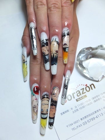 お客様ネイル Naruto ナルト 9人ロング痛ネイル Corazon Nail