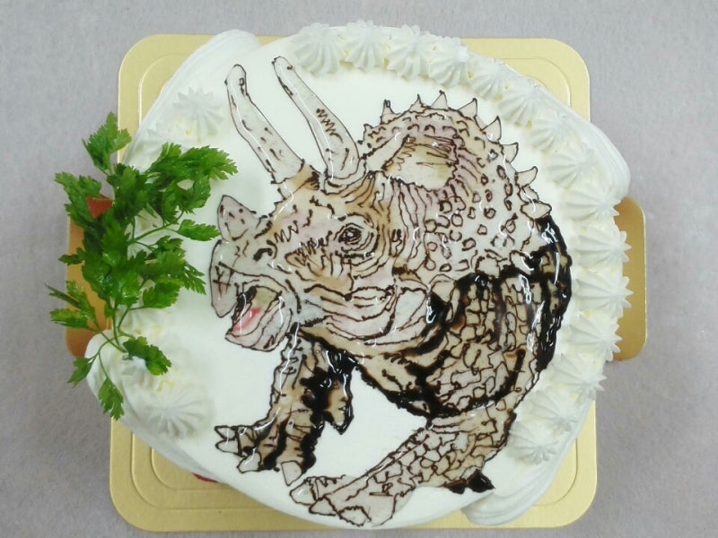 イラストケーキ恐竜トリケラトプスです 岐阜市の洋菓子 パティスリー旬菓のブログ