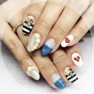 アートミックスデニムネイル♡の画像