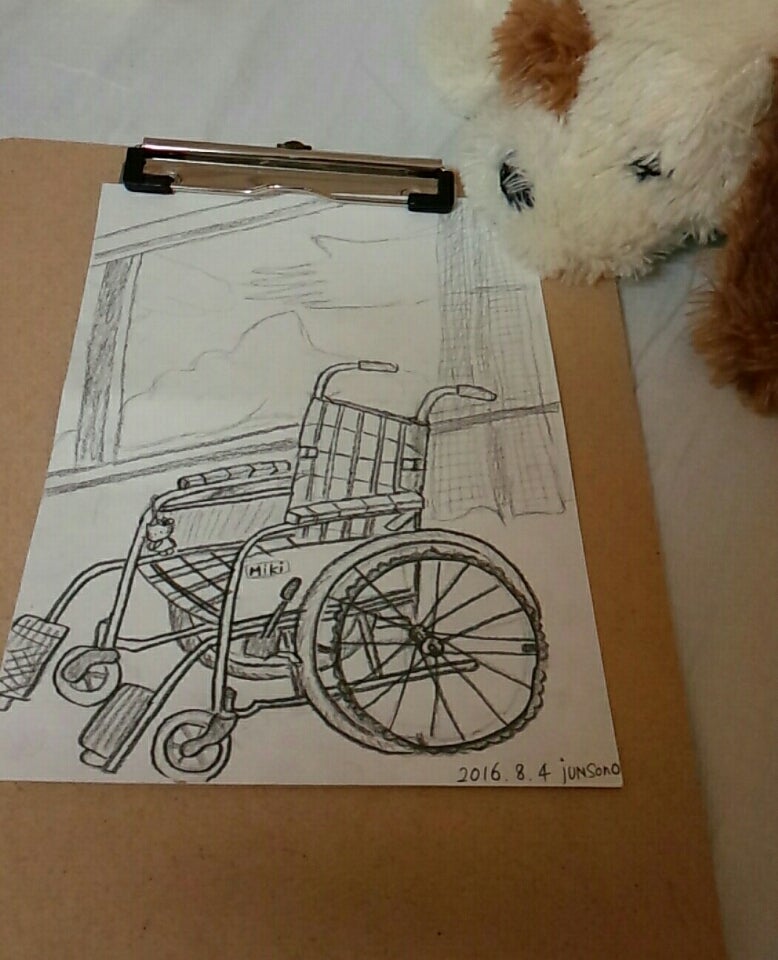 もくもくもくの雲と車椅子の絵 Sonoのブログ