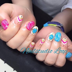 バンダナ柄ネイル♡の画像