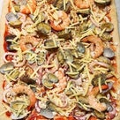 トスカーナ風シーフードピッツァと全粒粉ピザ生地の作り方＆焼き方の記事より