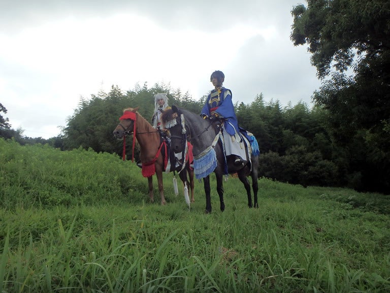 刀剣乱舞コスプレ 2頭での駈歩動画 馬森 まもり 牧場 千葉県南房総市 馬を感じる体験牧場