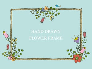 手書きの花フレームのイラスト 長方形２種 Nancysdesignイラスト部