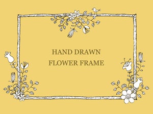 手書きの花フレームのイラスト 長方形２種 Nancysdesignイラスト部