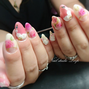 水彩風ローズネイル♡の画像