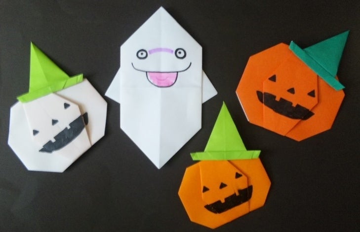 簡単工作 ハロウィンかぼちゃの手作りバッジ 折り紙で ジャックオーランタン はにゃ 手作りおもちゃ箱 牛乳パック等で簡単工作