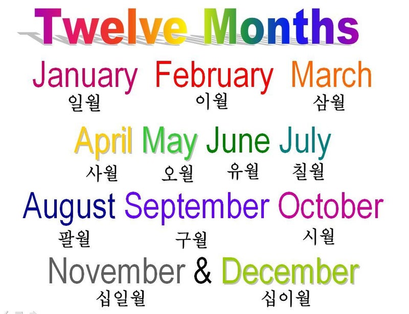小学生向けの英語の歌 一年間の月の名前 韓国語 英語トリリンガル 楽習ブログ