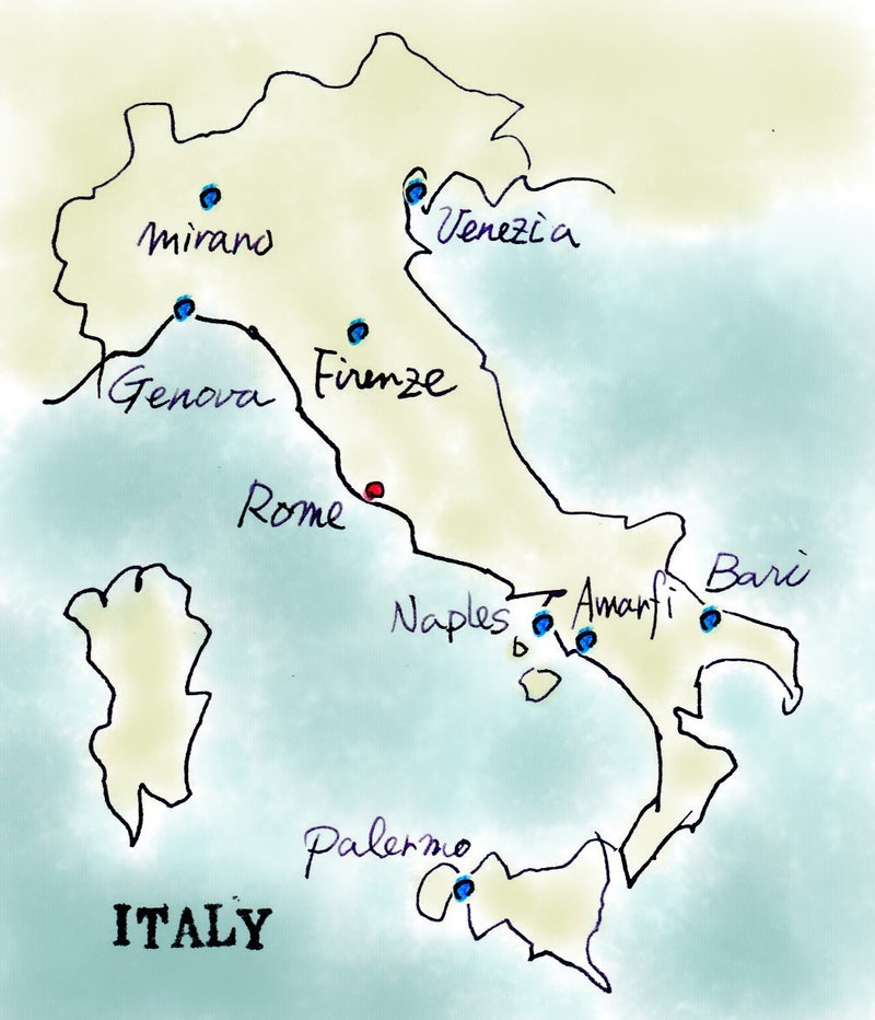 イタリア地図を眺めながら行き先を考えてみる イタリア大好き家族の 旅 準備