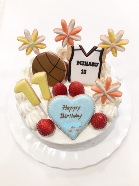 お誕生日ケーキ バスケットボール 横須賀アイシングクッキー お菓子教室 山田美紀子