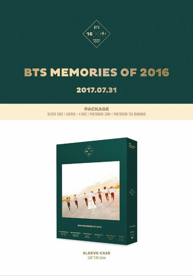 BTS 防弾少年団 BTS MEMORIES OF 2016 DVD