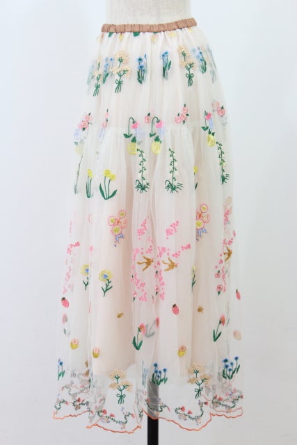 FLOWERスカート・Mサイズ・ミルク【franche lippee フランシュリッペ 