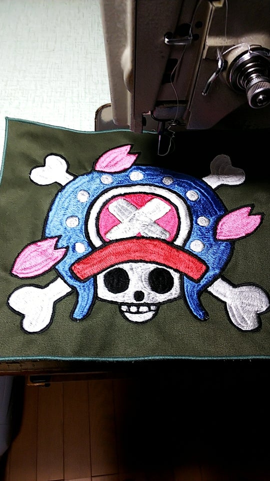 橫振り刺繍でチョッパー海賊旗を縫ってみました 大西虎吉 趣味の橫振り刺繍ブログ