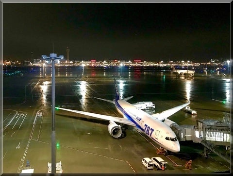 羽田空港 滑走路 異空間 夜景 飛行機 展望デッキ 空