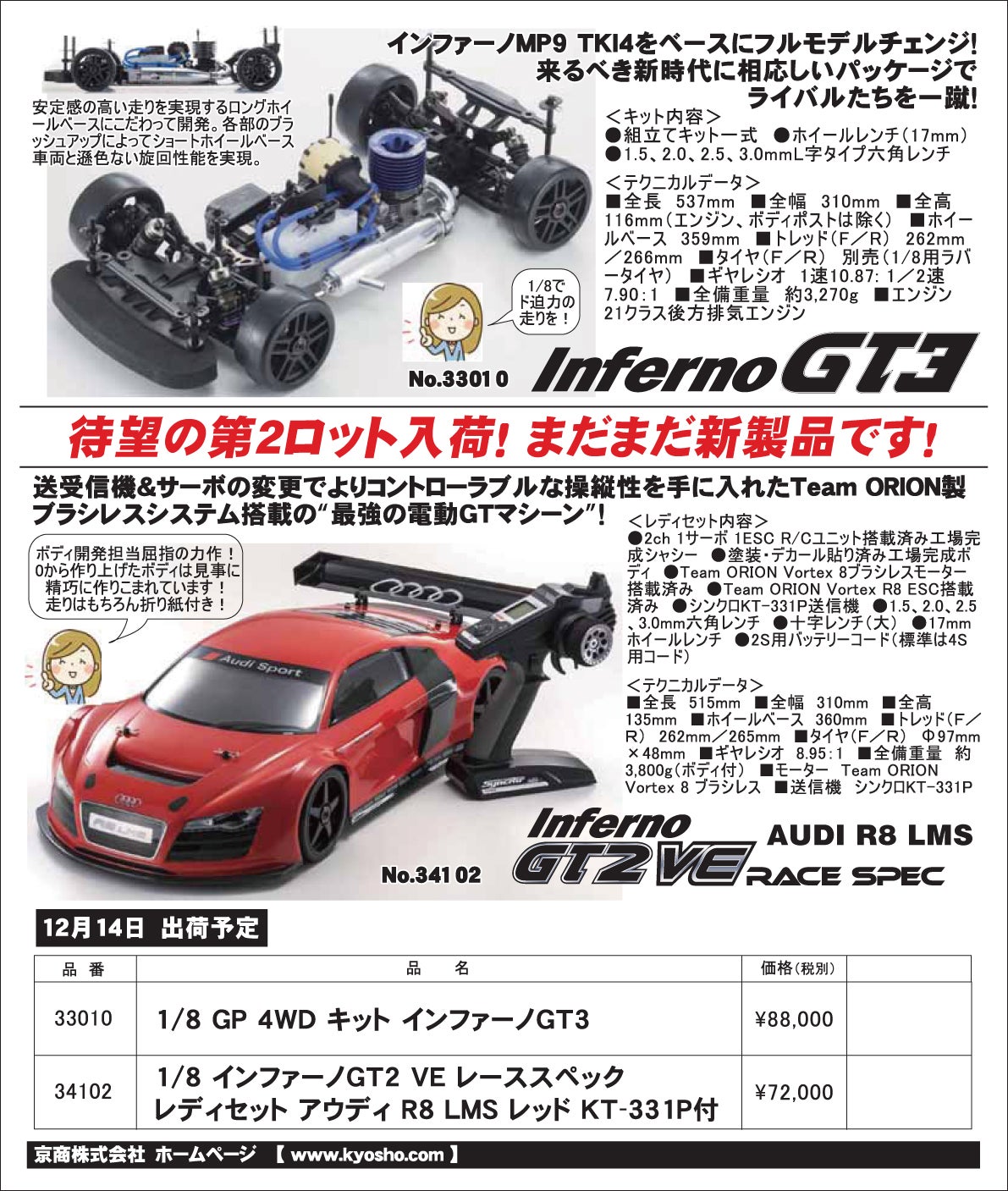 京商 インファーノ gt2 ve Audi sports harpoonharry.com
