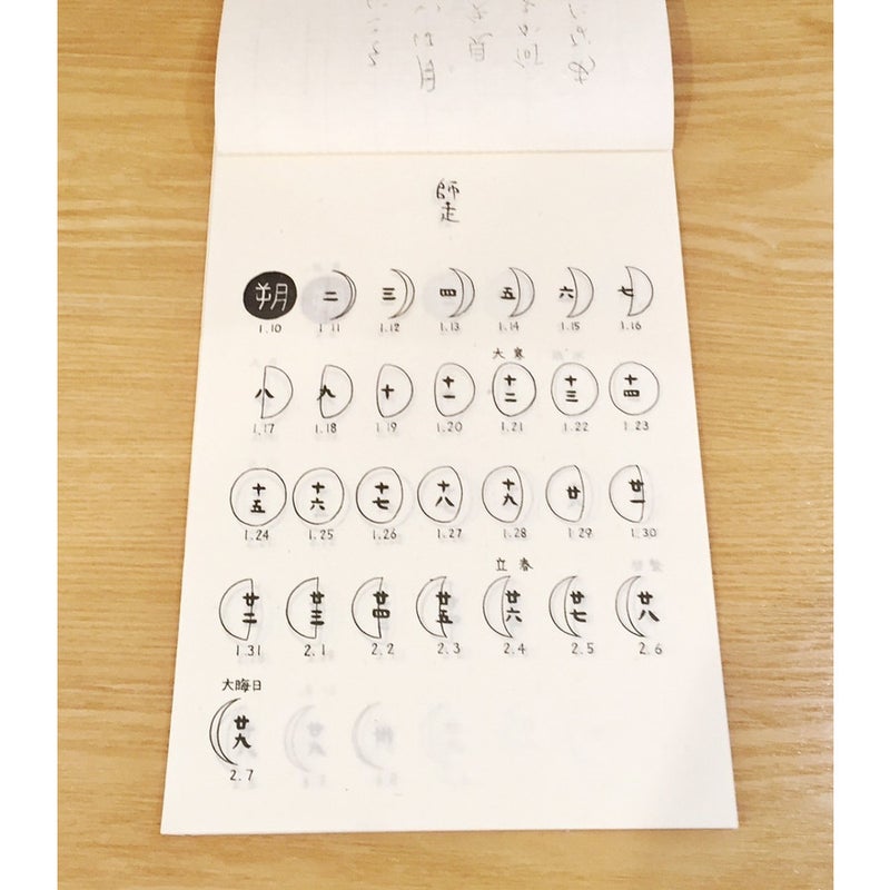月齢の描かれたシンプルな壁掛けカレンダー18年度版 Kikuのブログ