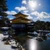 雪が残る晴れ渡った金閣寺へ行ってきました！の画像