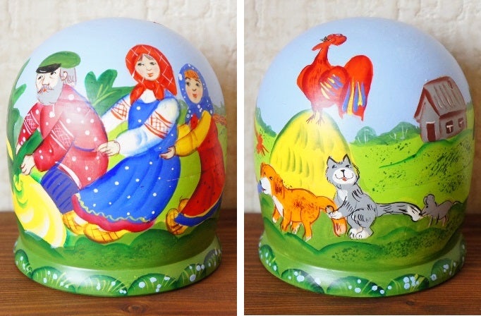 ロシア童話の世界 2 おおきなかぶ 2種類のイラストがあります ロシア モノ コト図鑑 ロシア工芸 雑貨 リャビーナ ブログ