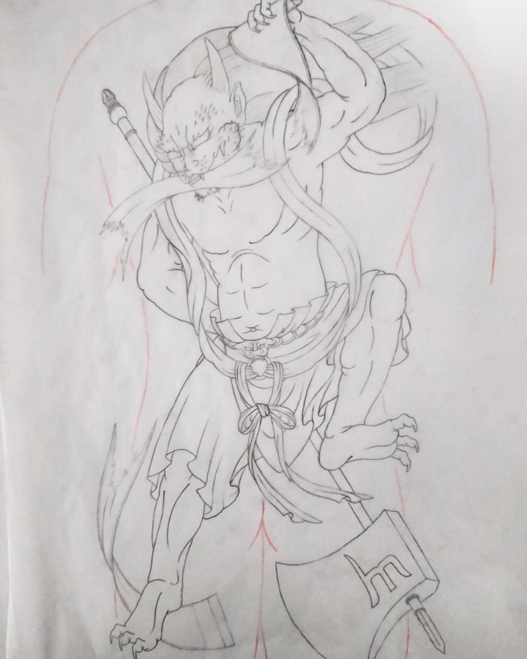 天魔波旬の下絵 Horirei Tattoo 和彫り タトゥー 日本伝統刺青 トライバル 東京スタジオ