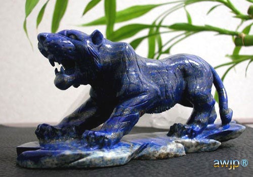天然ラピスラズリ（ 虎 - タイガー）の彫刻物-01