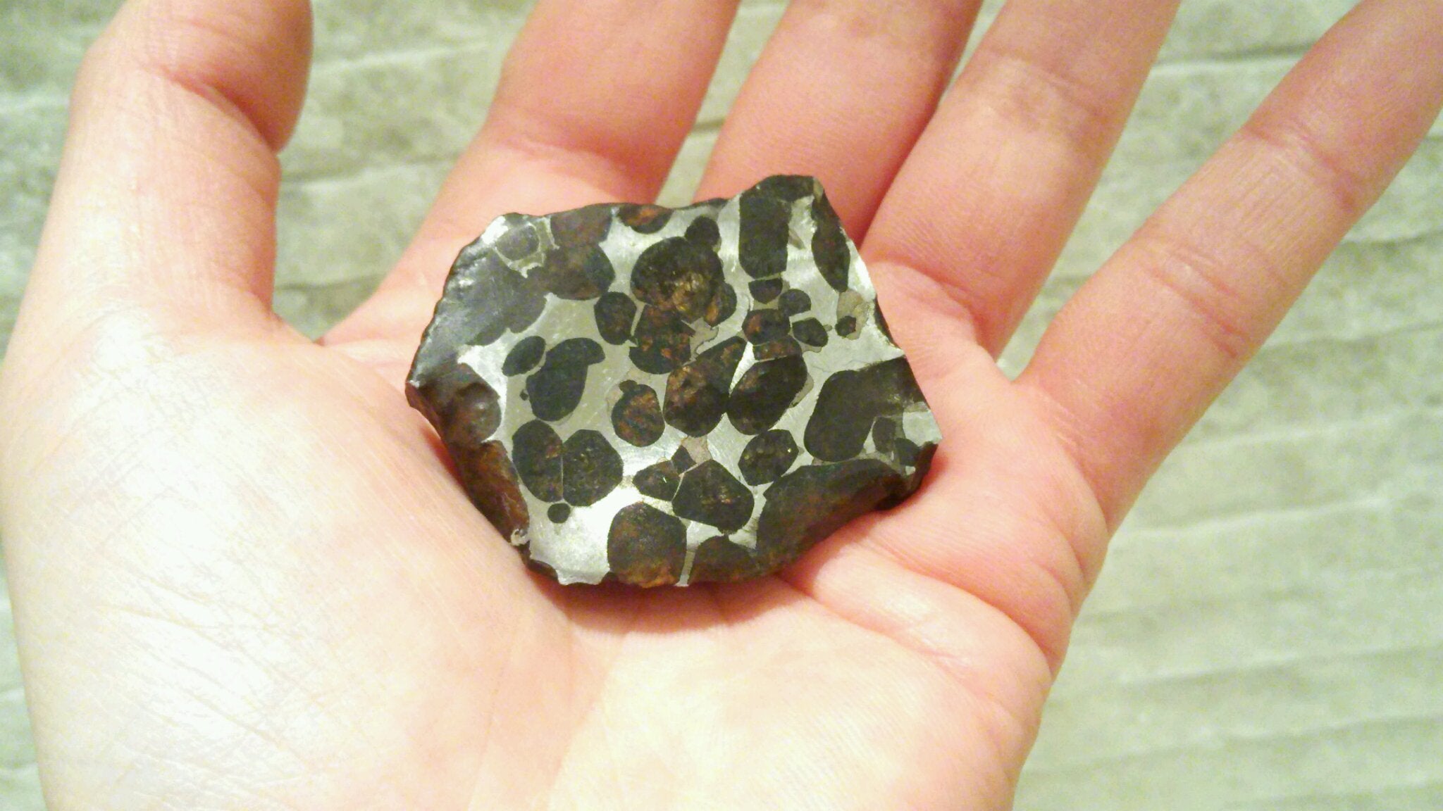 最安値で-ケニア共和•国セリコ産 パラサイト隕石 16mm両面ヘキサゴン