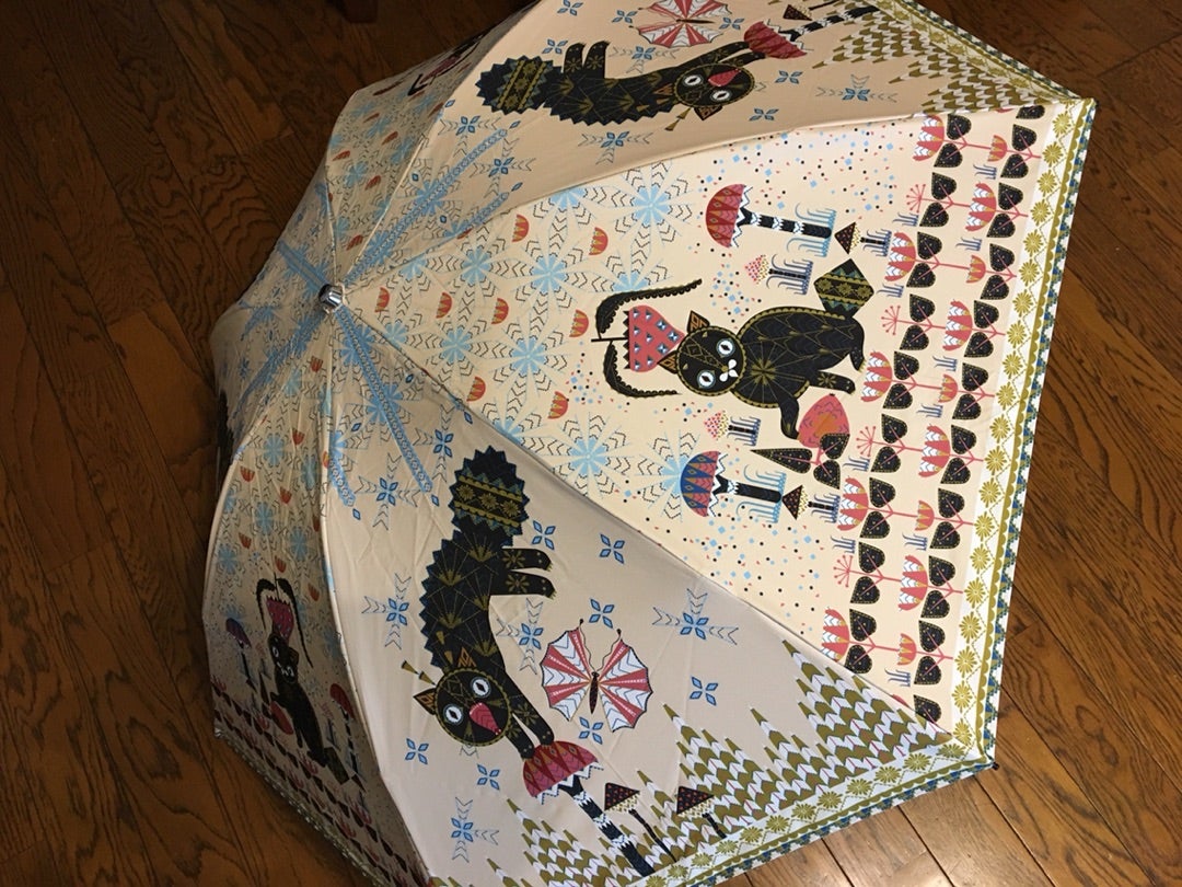 代引き人気 ネコ折り畳み傘「グレー」 新品 クラウスハーパニエミ - 傘 