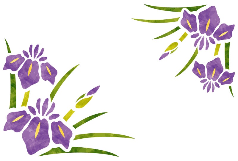花菖蒲の紋様 フレーム Rkrkの植物いろいろ たま にイラスト
