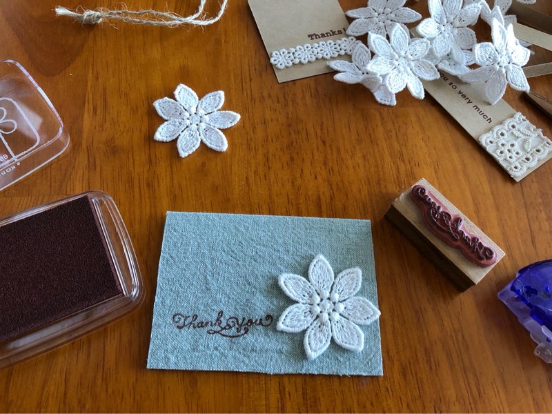 ポストカードに布を貼って 簡単手作りカード 簡単手作りカード Chocolate Card Factory