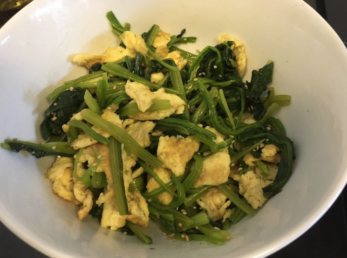 ほうれんそうと卵のサラダの英語レシピ マレーシアで働くかーちゃんブログ