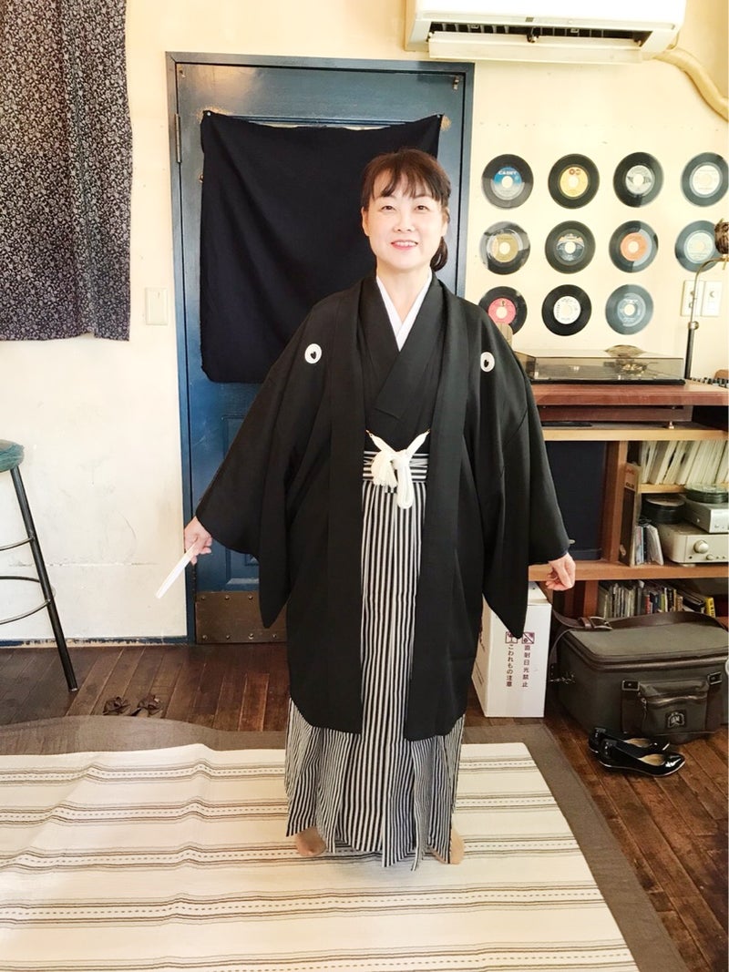 黒紋付袴を着てみた 着物で笑顔に〜鞠Komachi着付け教室