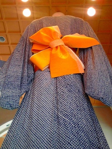 有松絞りの浴衣で夏祭りナナちゃん | mitake小径回り途