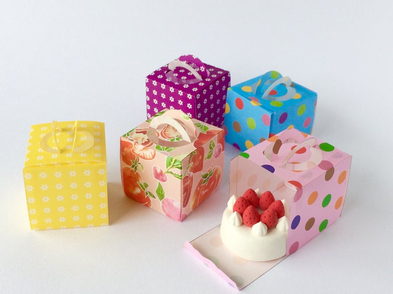 折り紙で作るミニチュアケーキボックスの作り方 粘土工房 Kokko Garden