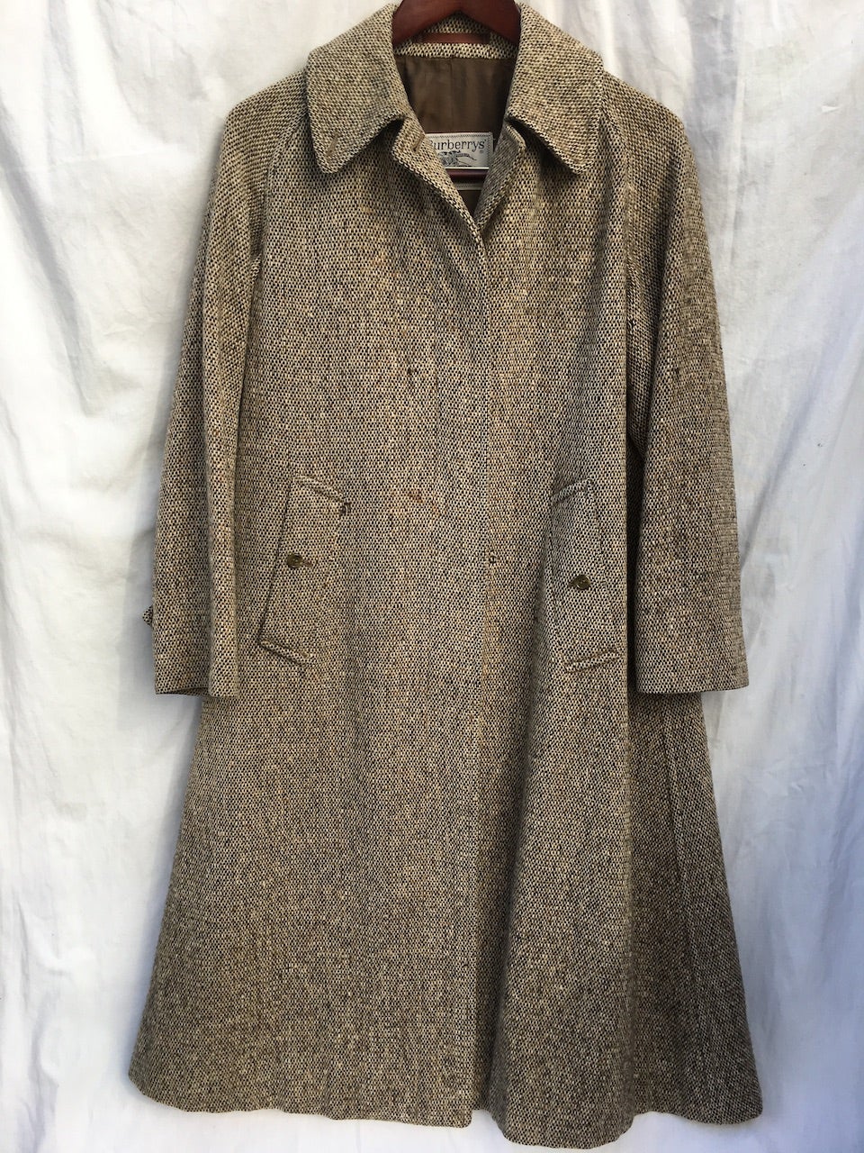 Vintage Burberry Tweed Balmacaan Coat / 1枚袖