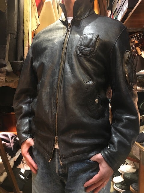 Vtg Leather Jacket / RAF , German , French & UK