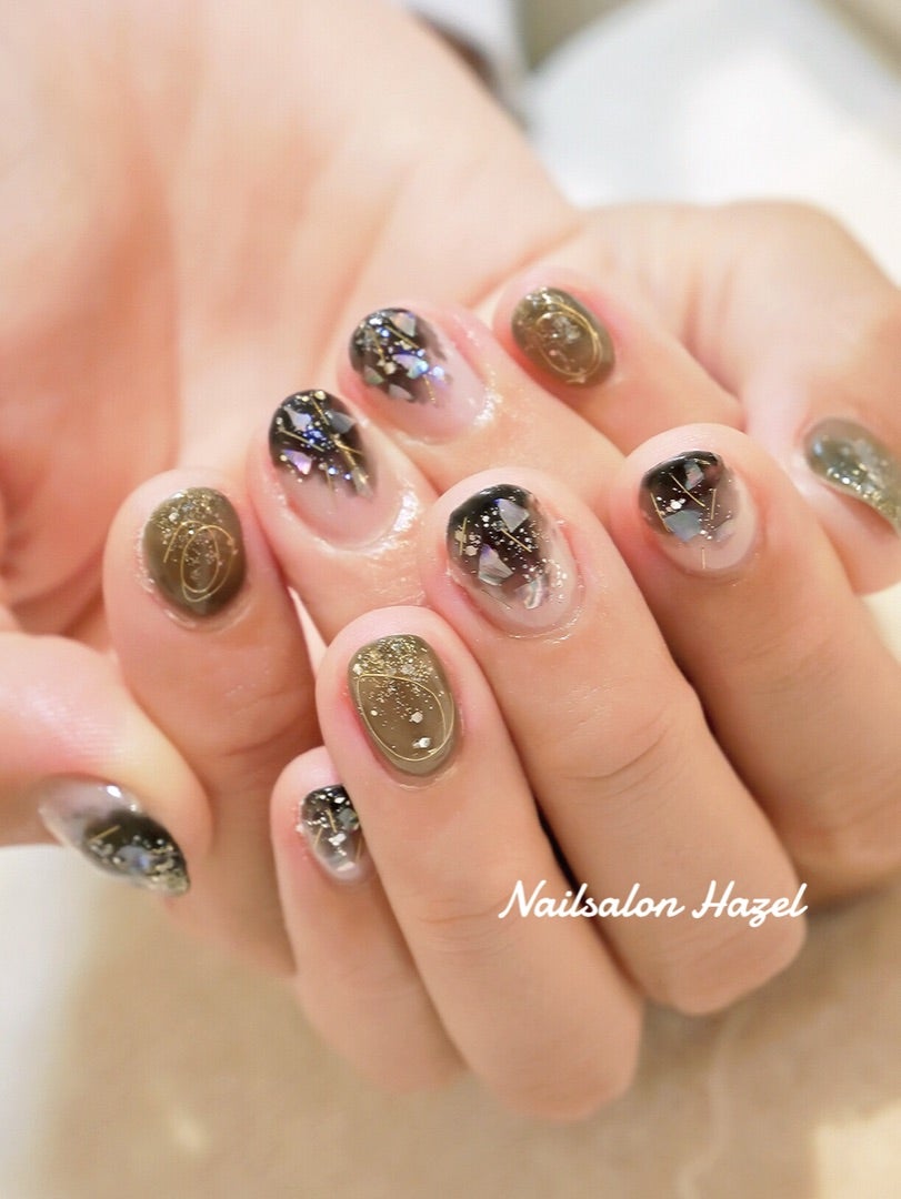 黒塗りかけnail☆ | ＊Nailsalon Hazel＊ ヘーゼル