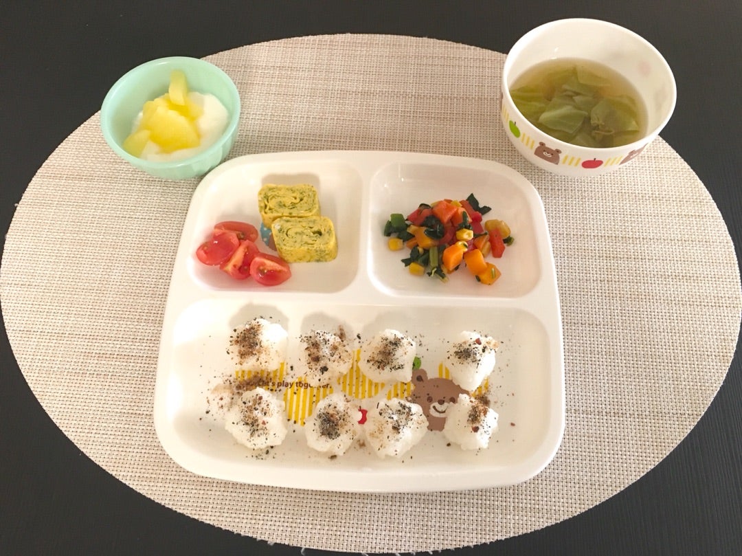 幼児食 青海苔の卵焼きの朝ごはん 昼ごはんと1歳半検診 大人も子供もおいしいdialy By うさぱん