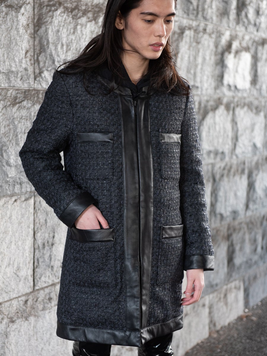 Shinya yamaguchi Coated Tweed Jacket-