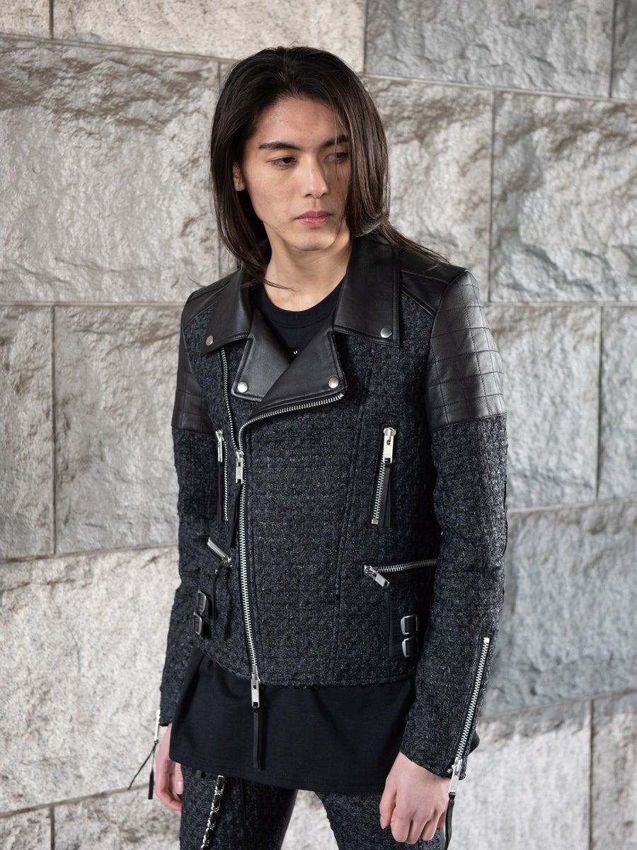 Shinya yamaguchi Coated Tweed Jacket-