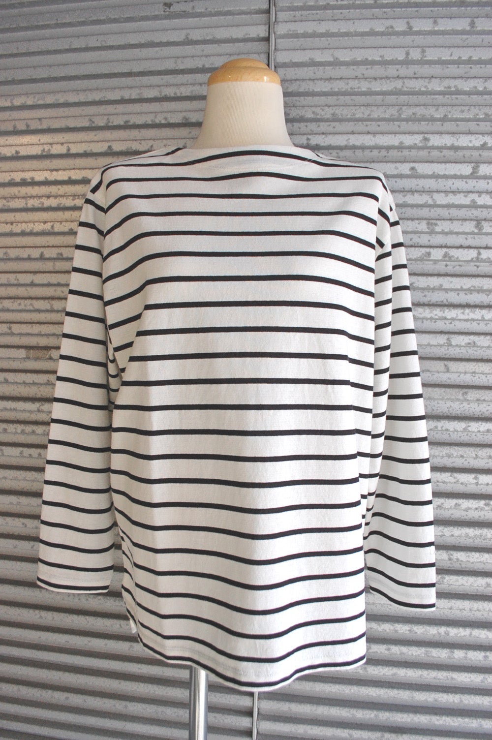 Phlannèl / Washi Cotton Basque Long Sleeve Shirt | circle