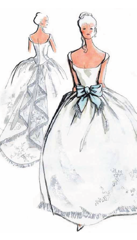 ウェディングドレスのデザイン画を描いております 有名デザイナーさんのデザイン画 ブランシュネージュ代官山 ウェディングドレス のオーダーメードのお仕事日記