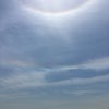 ハロと彩雲と江ノ島との画像