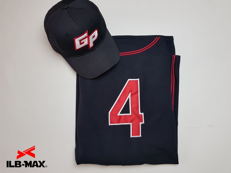 黒ベースに赤ラインが映える刺繍野球ユニフォーム 野球ユニフォームオーダー Ilb Max 23 Sale開催中 業界最安値宣言