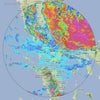 　台風情報とフィリピンのテレビニュースの画像