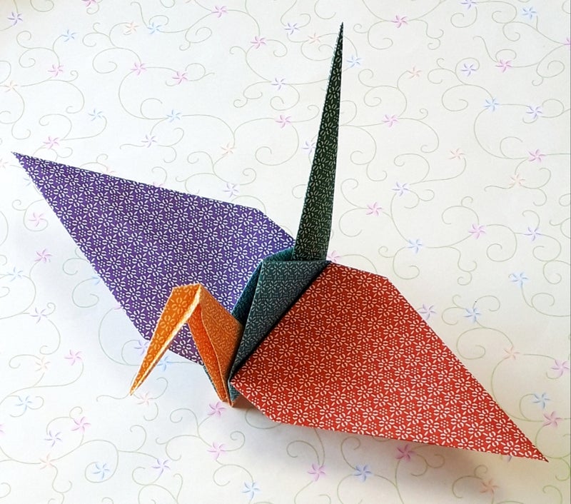 折り紙 ５枚の組み合わせ鶴 五色鶴 折り紙の楽しみ