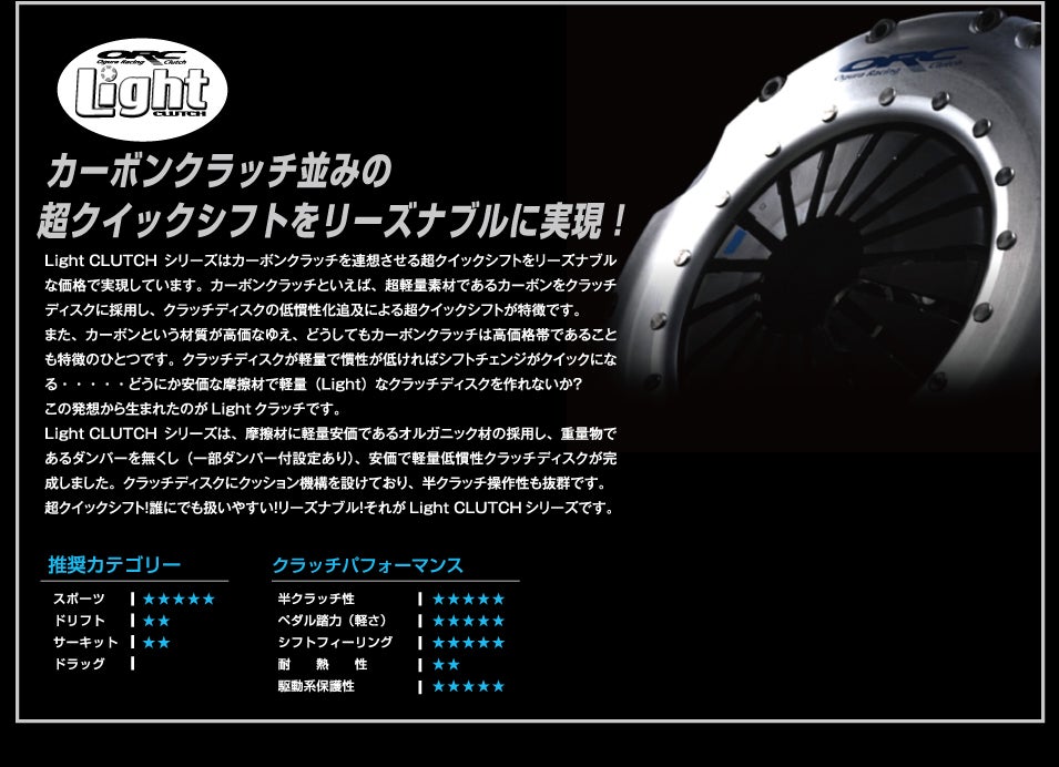 ZCS スイフトスポーツ用 ORC Lightクラッチ 新発売！！   ＰＩＴ