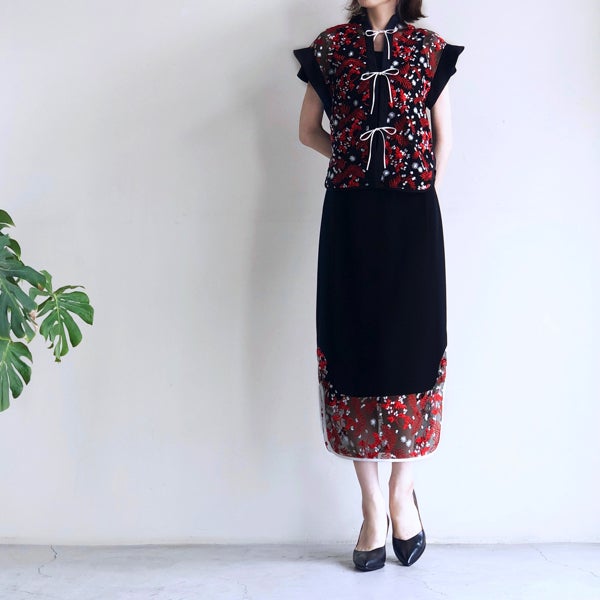 Mame Kurogouchi Pedicel Print Tuck Dress - startyou-up.com