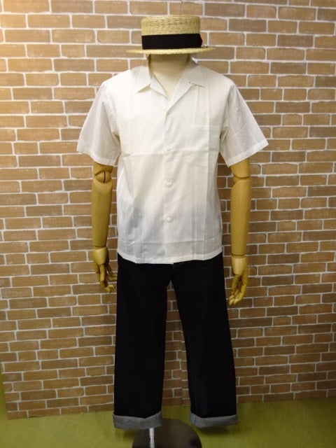 ドライボーンズ White Stripe Open Shirt DS-2438 ホワイト | アメカジ 
