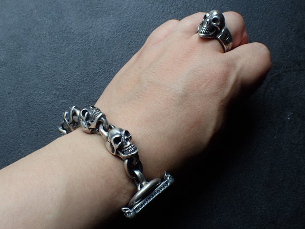 ガボラトリー/ガボールの7スカルリンクブレスレット | アクセサリー