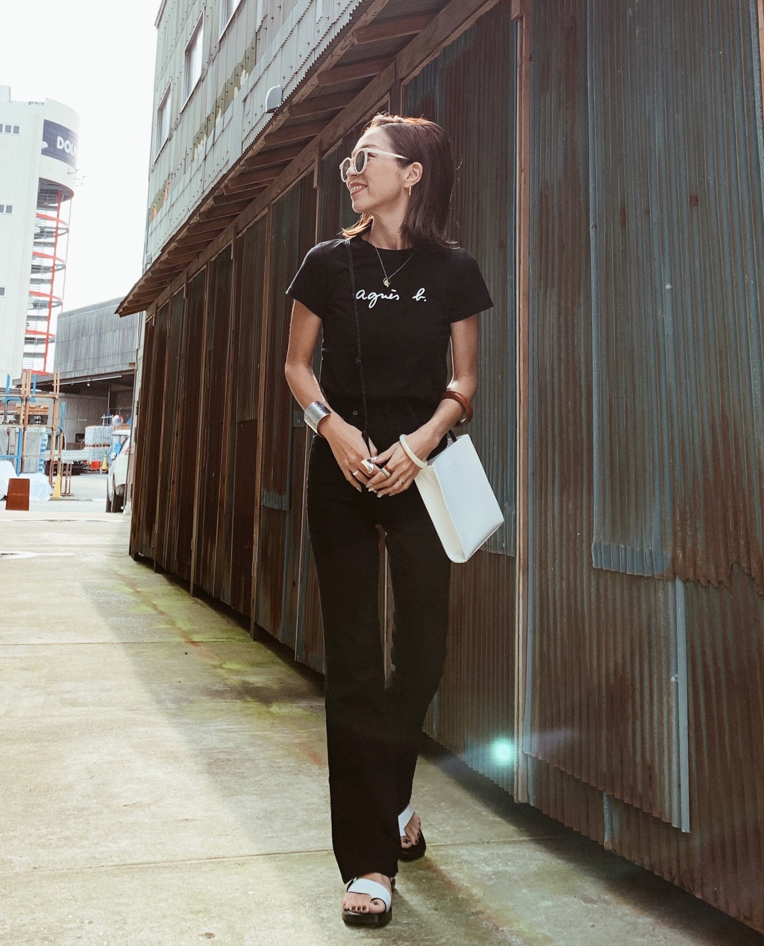アニエスベー Tシャツ 黒 - Tシャツ/カットソー(半袖/袖なし)